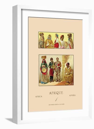 Variety of African Costumes-Racinet-Framed Art Print