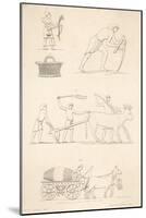 Variety of Ancient Egyptian Farming Scenes and a Horse- Pulled Wine Cask Originally from the Alps-Chant & Saddler-Mounted Art Print