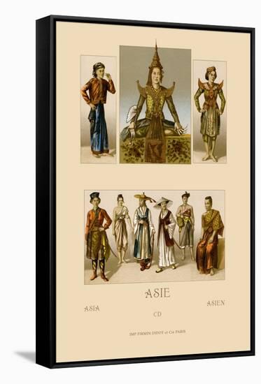 Variety of Asian Costumes-Racinet-Framed Stretched Canvas