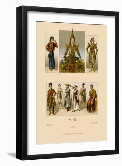 Variety of Asian Costumes-Racinet-Framed Art Print