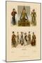 Variety of Asian Costumes-Racinet-Mounted Art Print