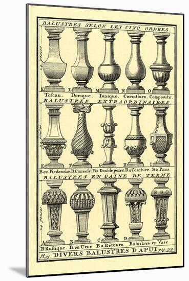 Variety of Balustrades-null-Mounted Art Print