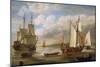 Variety of Dutch Boats: Sailboats, Ships and Barges. Oil on Canvas by Lieve Pietersz Verschuier (16-Lieve Verschuier-Mounted Giclee Print