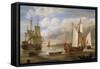 Variety of Dutch Boats: Sailboats, Ships and Barges. Oil on Canvas by Lieve Pietersz Verschuier (16-Lieve Verschuier-Framed Stretched Canvas