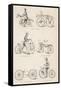 Variety of Early Bicycles-null-Framed Stretched Canvas