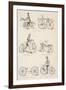 Variety of Early Bicycles-null-Framed Premium Giclee Print