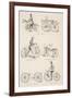 Variety of Early Bicycles-null-Framed Premium Giclee Print