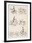 Variety of Early Bicycles-null-Framed Premium Giclee Print