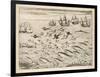 Variety of Fish Flying Fish Whales and Seals Seen by Ships En Route to India-Theodor de Bry-Framed Art Print
