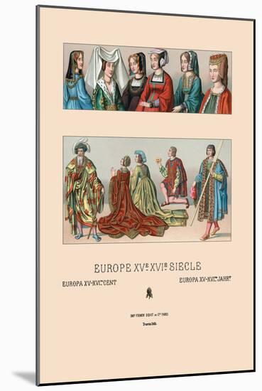 Variety of French Fashions, 1485-1510-Racinet-Mounted Art Print