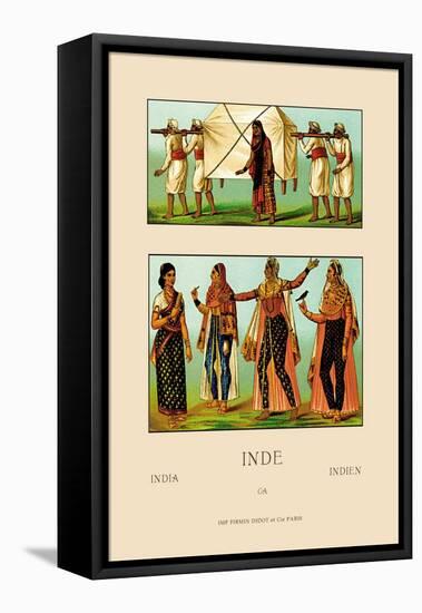 Variety of Indian Ceremonial Garb-Racinet-Framed Stretched Canvas