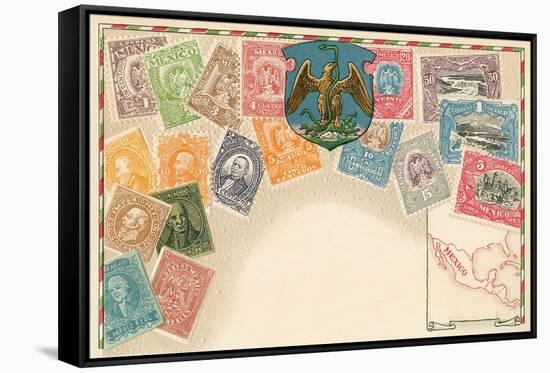 Variety of Mexican Stamps-null-Framed Stretched Canvas