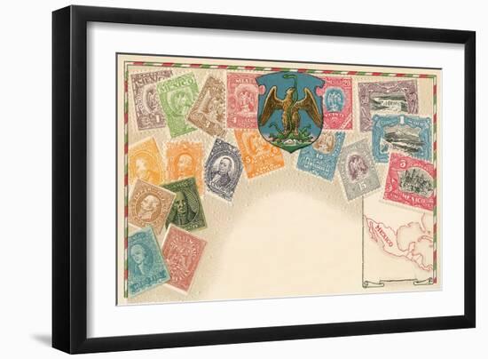 Variety of Mexican Stamps-null-Framed Art Print