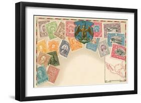 Variety of Mexican Stamps-null-Framed Art Print