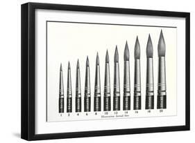 Variety of Paint Brushes-null-Framed Art Print