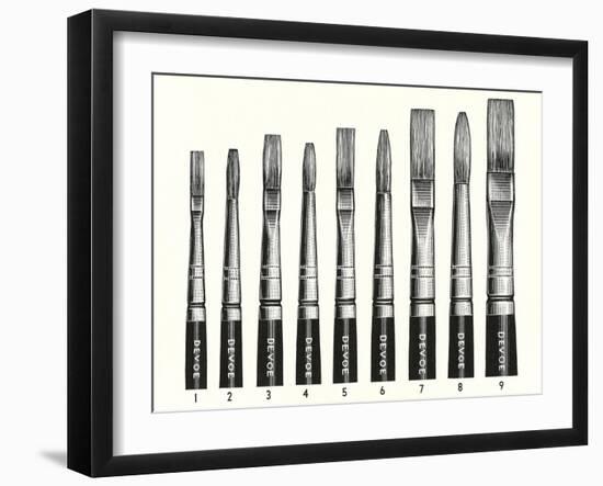 Variety of Paint Brushes-null-Framed Art Print