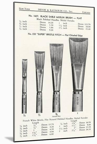 Variety of Paint Brushes-null-Mounted Art Print