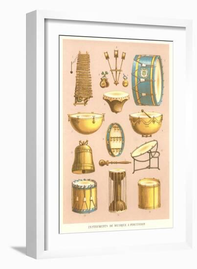 Variety of Percussion Instruments-null-Framed Art Print