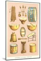 Variety of Percussion Instruments-null-Mounted Art Print