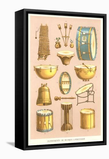 Variety of Percussion Instruments-null-Framed Stretched Canvas