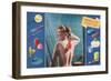 Variety of Plastic Shower Accessories-null-Framed Art Print