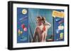 Variety of Plastic Shower Accessories-null-Framed Art Print