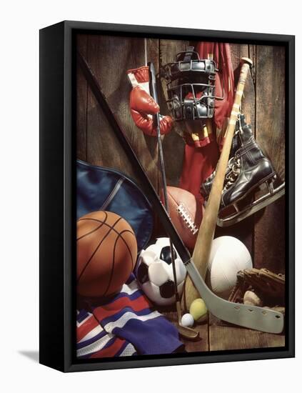 Variety of Sports Equipment-William Whitehurst-Framed Stretched Canvas