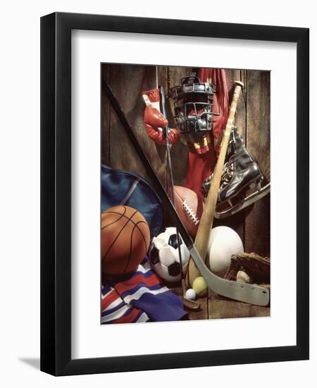 Variety of Sports Equipment-William Whitehurst-Framed Photographic Print