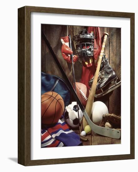 Variety of Sports Equipment-William Whitehurst-Framed Photographic Print