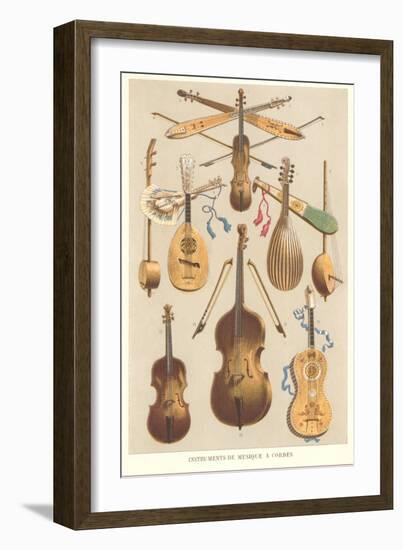 Variety of Stringed Instruments-null-Framed Art Print