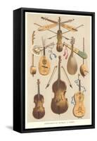 Variety of Stringed Instruments-null-Framed Stretched Canvas