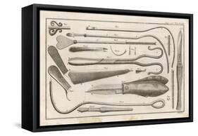 Variety of Surgical Instruments-J. Mynde-Framed Stretched Canvas