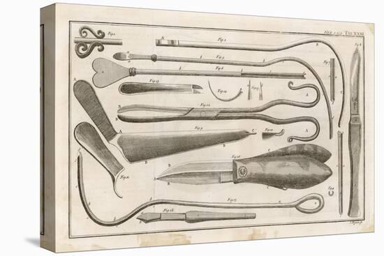 Variety of Surgical Instruments-J. Mynde-Stretched Canvas