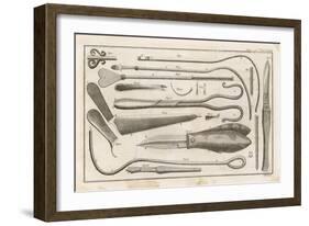 Variety of Surgical Instruments-J. Mynde-Framed Art Print