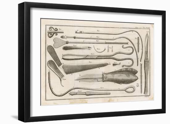 Variety of Surgical Instruments-J. Mynde-Framed Art Print