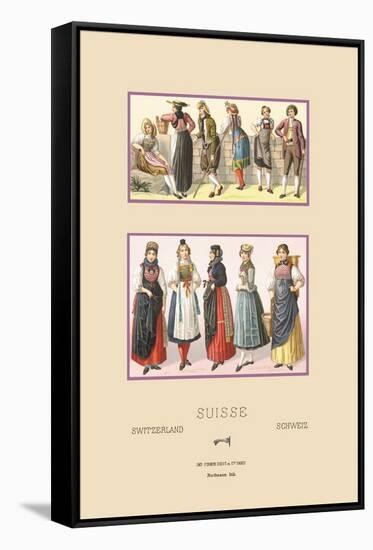 Variety of Swiss Fashions-Racinet-Framed Stretched Canvas