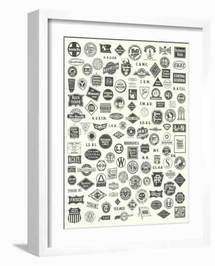 Variety of Train Insignia-null-Framed Art Print