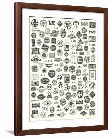 Variety of Train Insignia-null-Framed Art Print