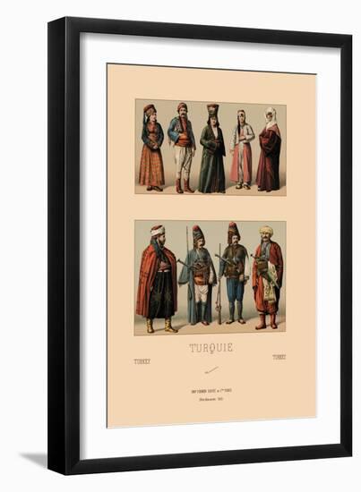 Variety of Turkish Costumes-Racinet-Framed Art Print