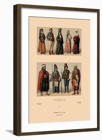 Variety of Turkish Costumes-Racinet-Framed Art Print