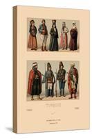 Variety of Turkish Costumes-Racinet-Stretched Canvas