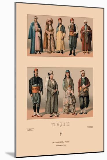 Variety of Turkish Costumes-Racinet-Mounted Art Print