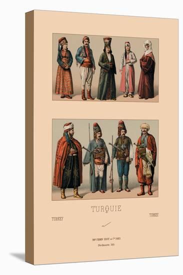 Variety of Turkish Costumes-Racinet-Stretched Canvas