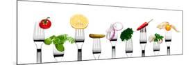 Variety of Vegetarian Food on Forks-foodbytes-Mounted Photographic Print