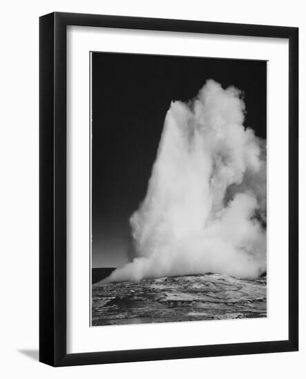 Various Angles During Eruption. "Old Faithful Geyser Yellowstone National Park" Wyoming  1933-1942-Ansel Adams-Framed Art Print