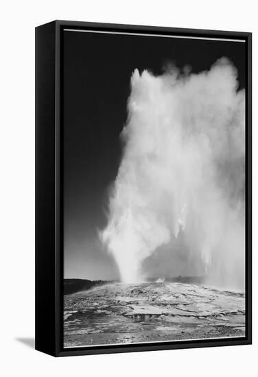 Various Angles During Eruption. "Old Faithful Geyser Yellowstone National Park" Wyoming  1933-1942-Ansel Adams-Framed Stretched Canvas