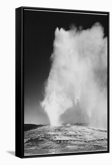 Various Angles During Eruption. "Old Faithful Geyser Yellowstone National Park" Wyoming  1933-1942-Ansel Adams-Framed Stretched Canvas