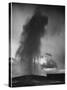 Various Angles During Eruption. "Old Faithful Geyser Yellowstone National Park" Wyoming  1933-1942-Ansel Adams-Stretched Canvas