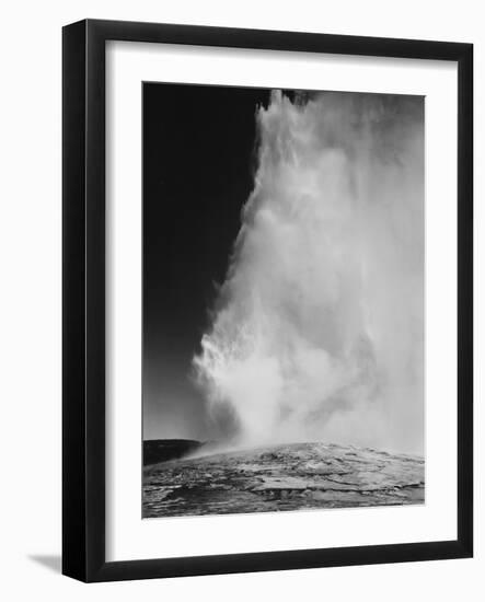 Various Angles During Eruption. "Old Faithful Geyser Yellowstone National Park" Wyoming  1933-1942-Ansel Adams-Framed Art Print