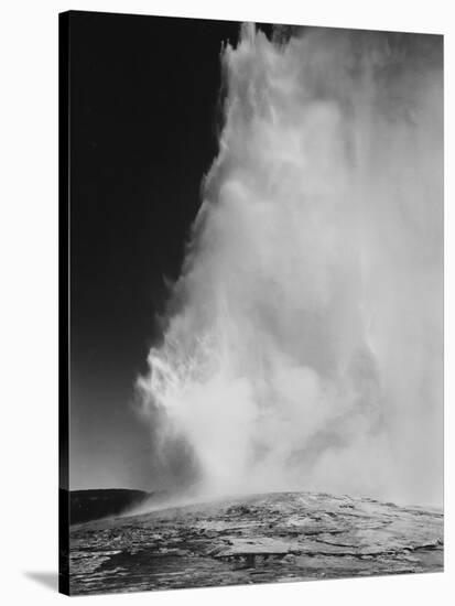 Various Angles During Eruption. "Old Faithful Geyser Yellowstone National Park" Wyoming  1933-1942-Ansel Adams-Stretched Canvas
